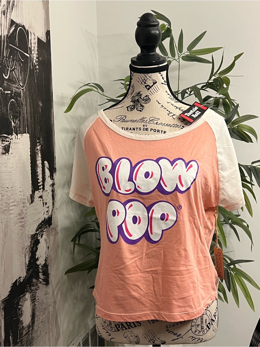 Blow Pop Graphic Tee - Peach/White